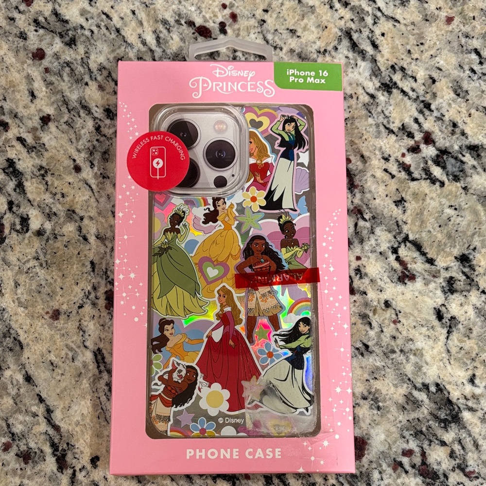 Disney Princess iPhone Case Pink and Multicolor 16 Pro Max phone case